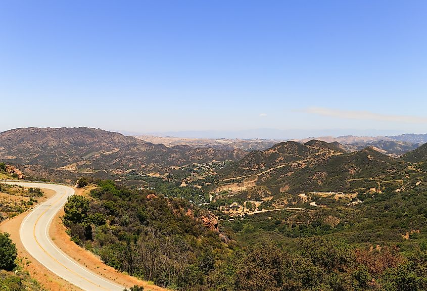 The Mulholland Highway in Los Angeles near Rocky Oaks Park