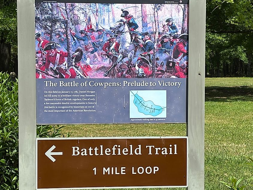 Informative sign at the Battle of Cowpens Park.