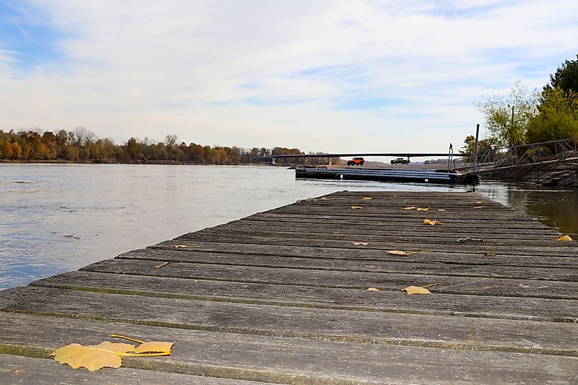 The Missouri River in Washington, Missouri.