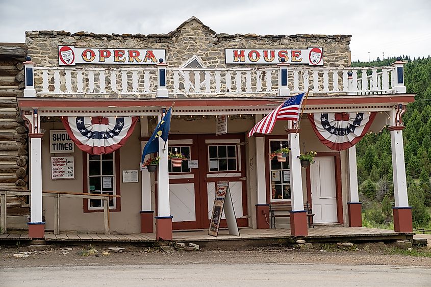 A historical opera house in Virginia City, Montana. Editorial credit: melissamn / Shutterstock.com.