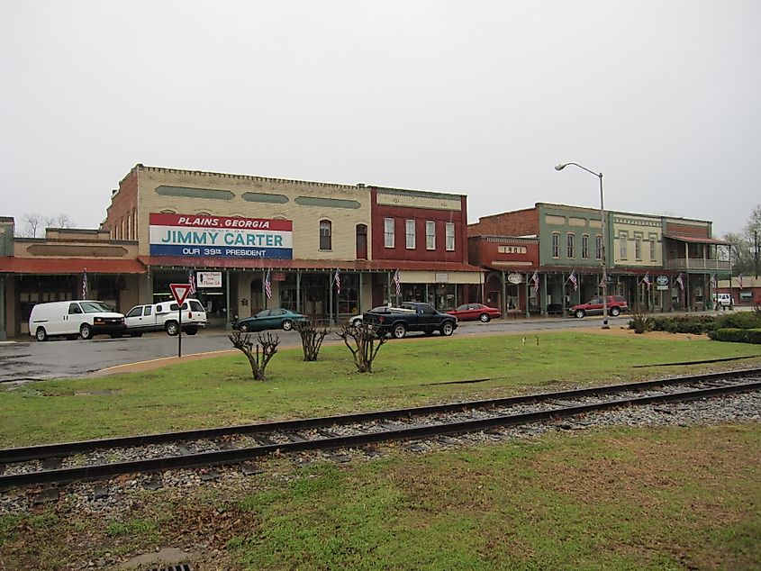 Plains downtown storefronts