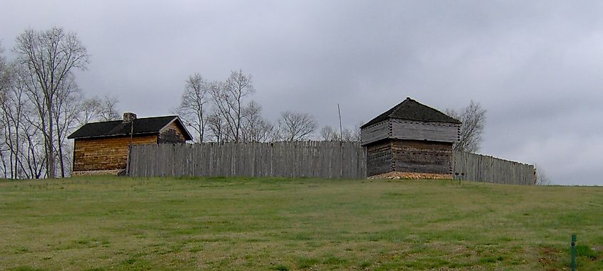 The partially-reconstructed Fort Southwest Point in Kingston, Tennessee.