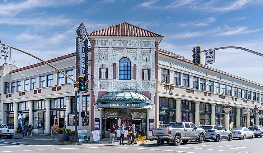Liberty Theatre in downtown Astoria, a city landmark.