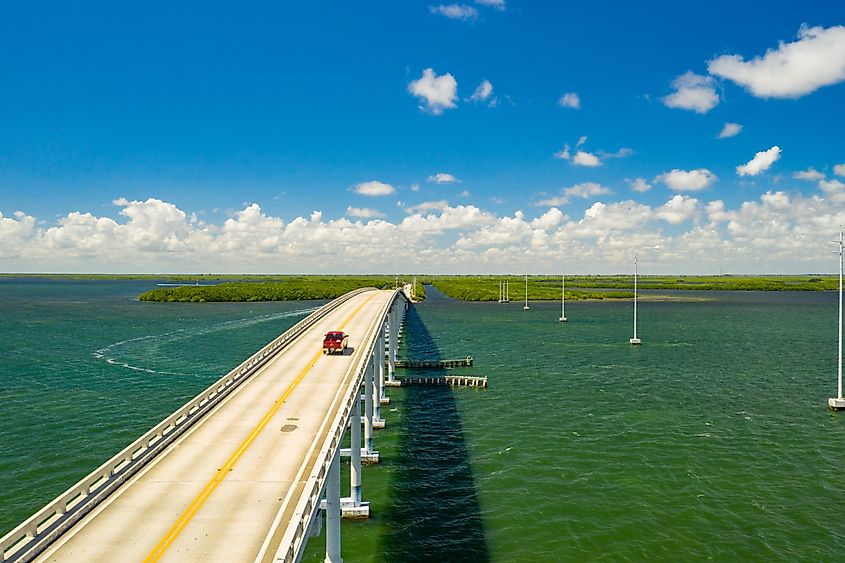 Scenic road to Key Largo, Florida.