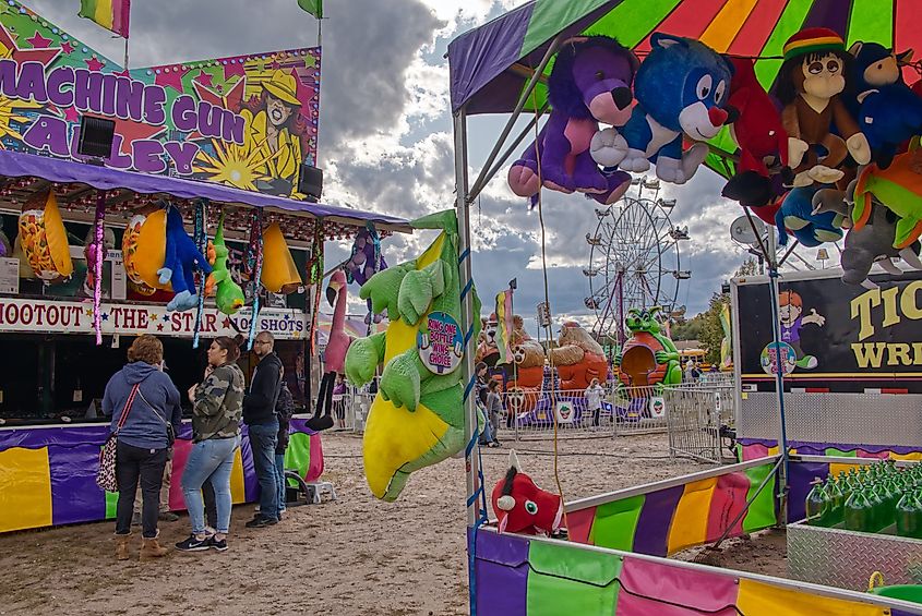 Fairground scene during the Annual Applefest celebrations in Bayfield, Wisconsin.