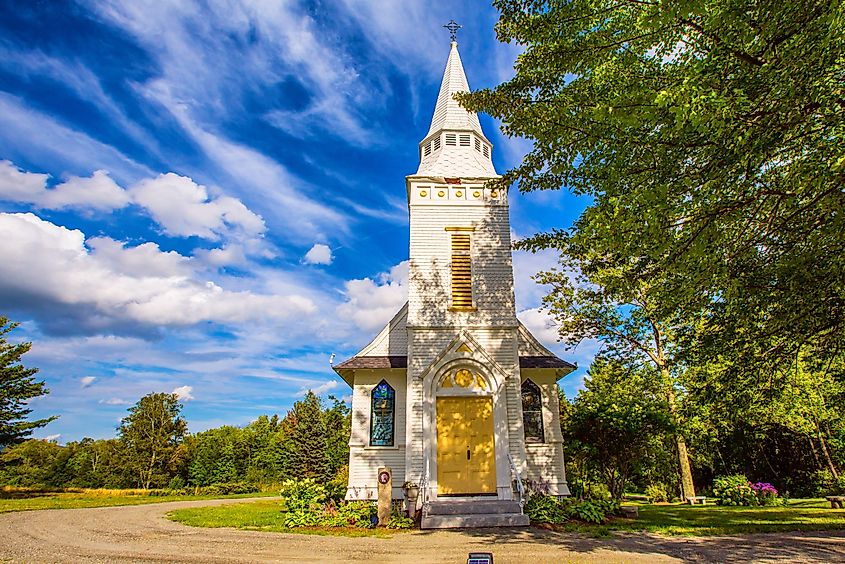 View of a chapel in Sugar Hill, New Hampshire.