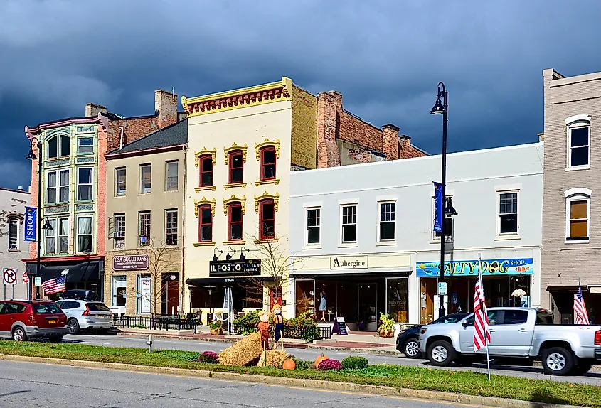Downtown street in Canandaigua, New York.