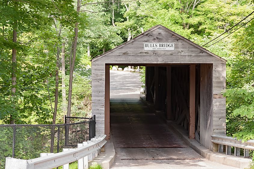 Bulls Bridge in Kent, Connecticut. One of three surviving covered bridges in Connecticut.