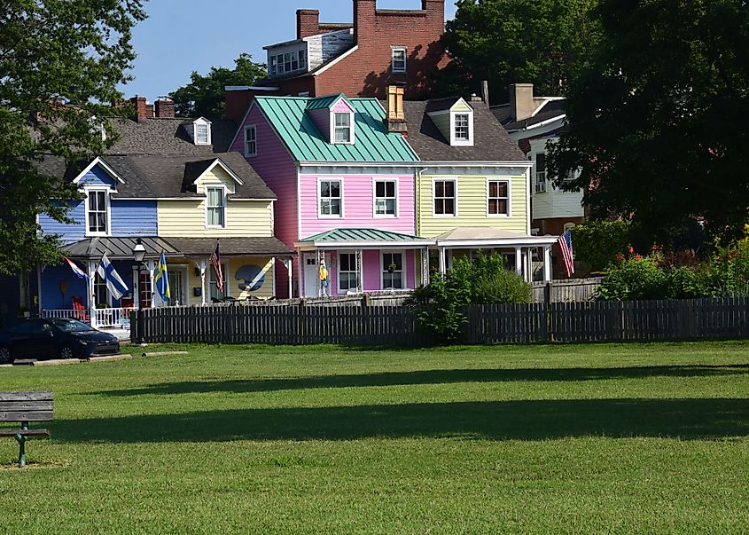 Vibrant homes in New Castle, Delaware.