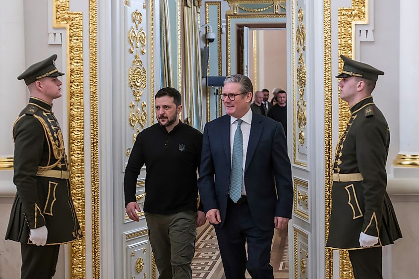 British Prime Minister Keir Starmer and Ukrainian President Volodymyr Zelenskyy participate in a signing ceremony marking a long-term partnership between the United Kingdom and Ukraine in Kyiv, Ukraine.