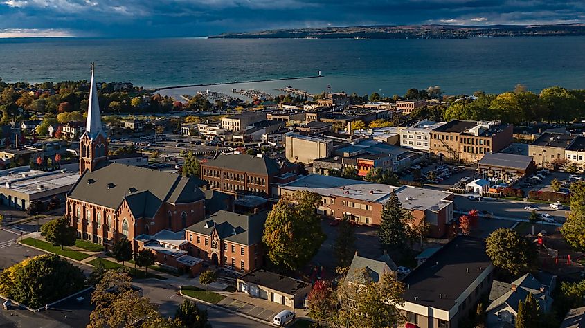 Aerial view of Petoske, Michigan