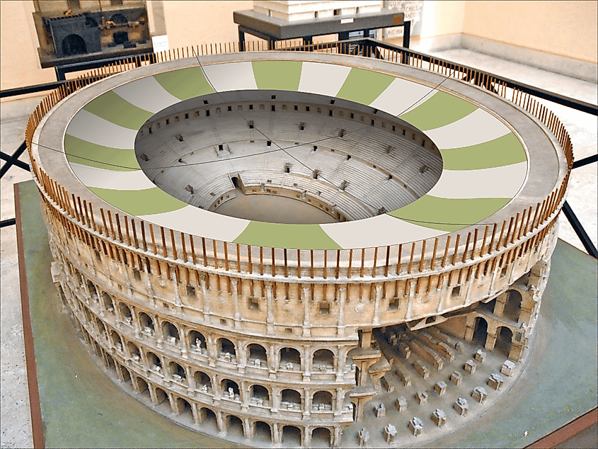Model of the Colosseum with its velarium in the Museum of Roman Civilization