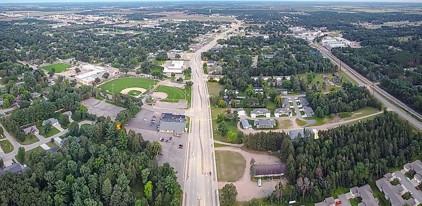 Aerial view of Plover, Wisconsin