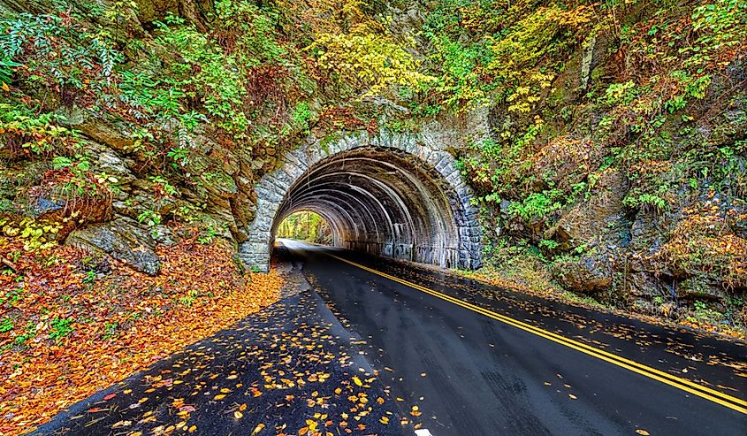 A landmark Smoky Mountains tunnel, which lies between Townsend, Tennessee and Cades Cove