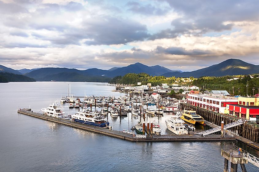 Clouds covering the town of Prince Rupert in British Columbia, Canada.