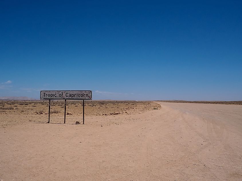 Tropic Of Capricorn Namibia Map Where Is The Tropic Of Capricorn? - Worldatlas