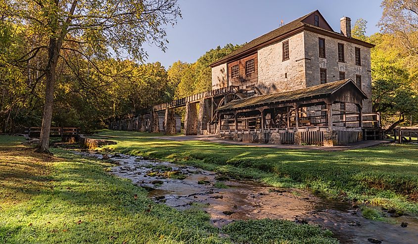 Old Mill at Spring Mill State Park near Mitchell Indiana