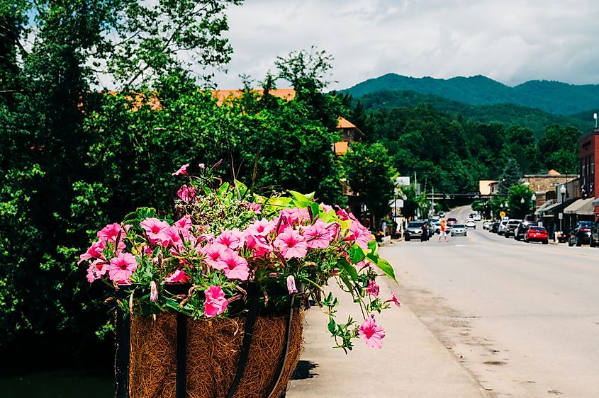 The pretty town of Bryson City, North Carolina.