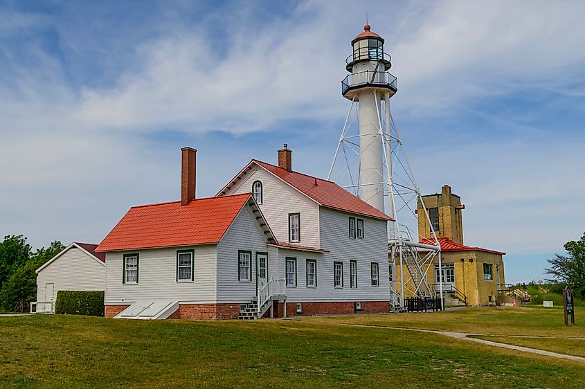 Whitefish Point Lighthouse on Lake Superior, near Paradise, Michigan.