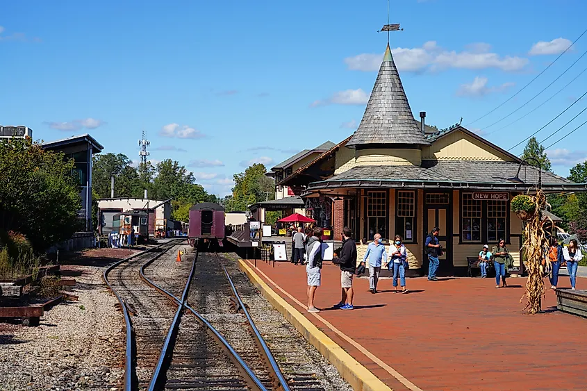 The train station in Strasburg, Pennsylvania.
