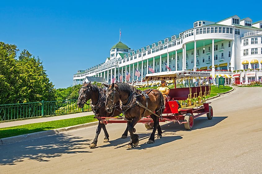 The Grand Hotel in Mackinac Island in Michigan. Editorial credit: Dennis MacDonald / Shutterstock.com