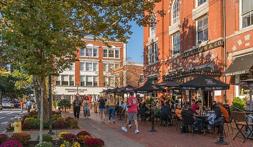 Downtown Salem, Massachusetts during The annual Haunted Happenings festival