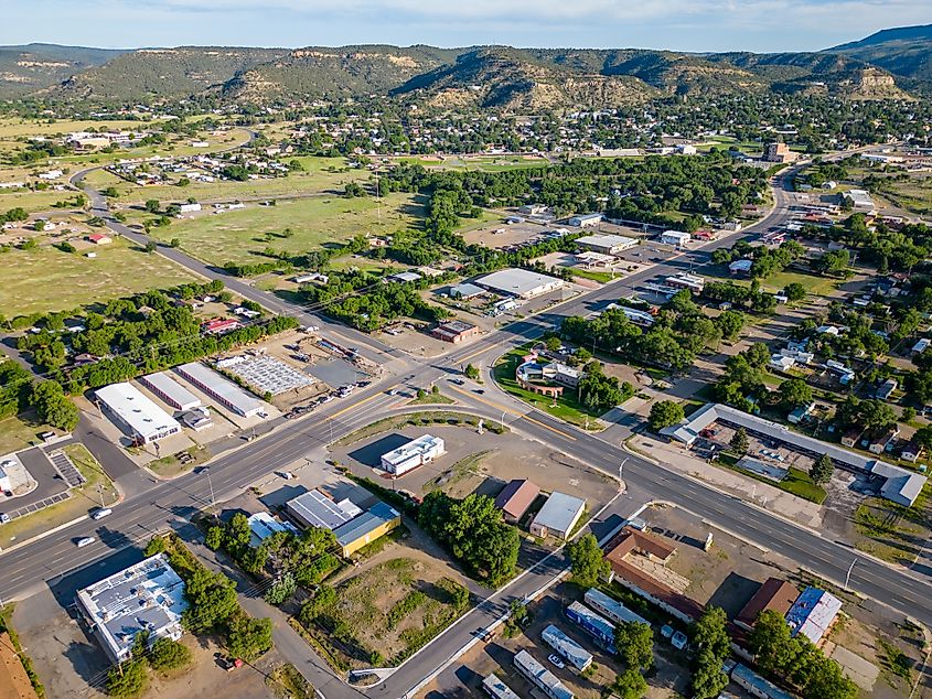 Aerial view of Raton, New Mexico.