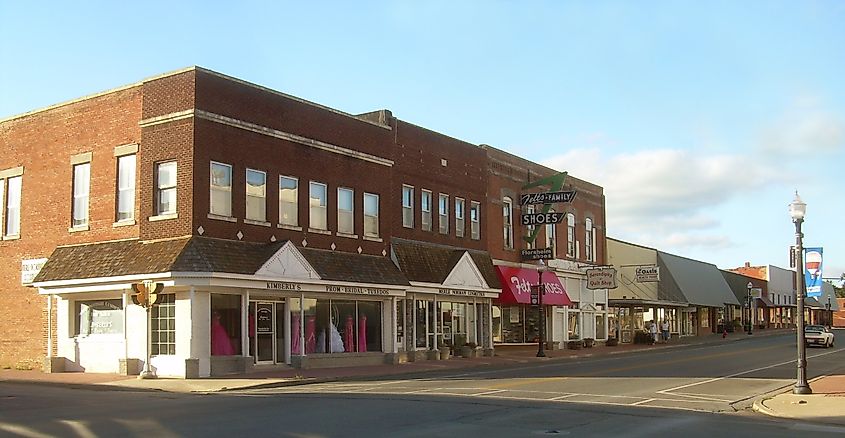 Downtown Tahlequah in Oklahoma.