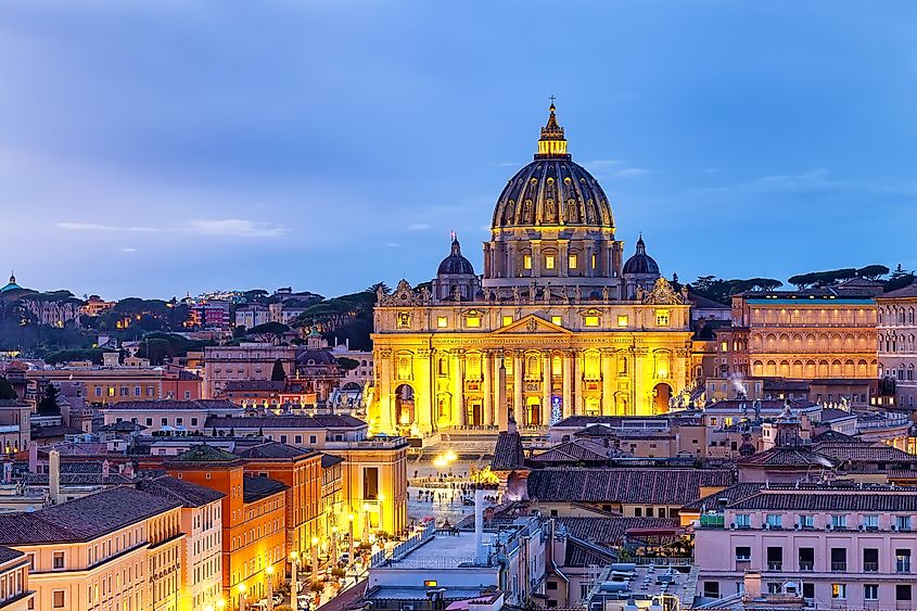 View of St. Peter's Basilica in the Vatican