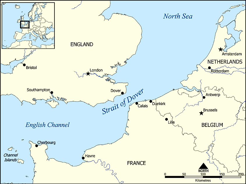 English Channel Strait Of Dover Map Wiki 