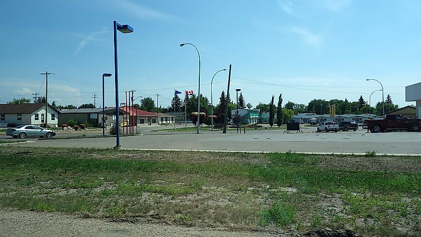 An entrance road to Wainwright