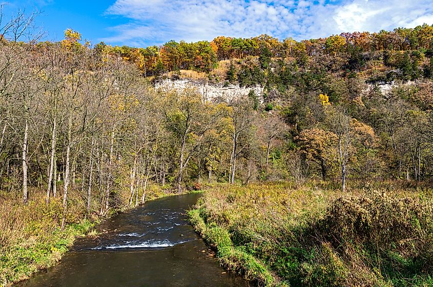 Fall foliage in Whitewater State Park.