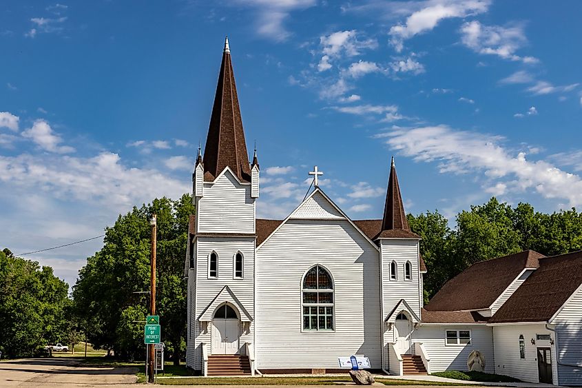 Historic Rock Lutheran Church in Fort Ransom, North Dakota