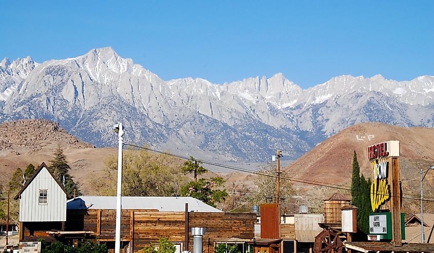 View of Mount Whitney from Lone Pine in Owens Valley, California