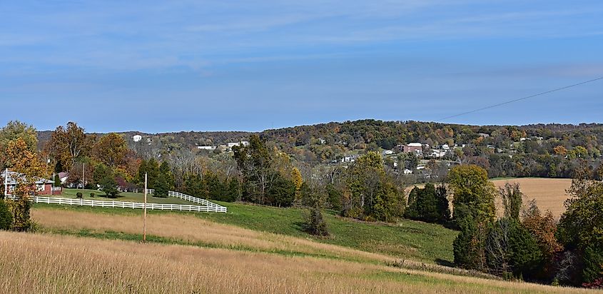 Fall landscape in Paoli, Indiana.