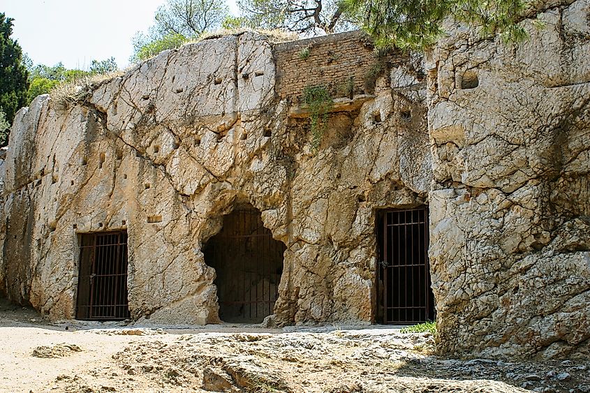Site in Athens where Socrates is said to have been imprisoned during his trial. Image by Gerald Peplow via Shutterstockcom