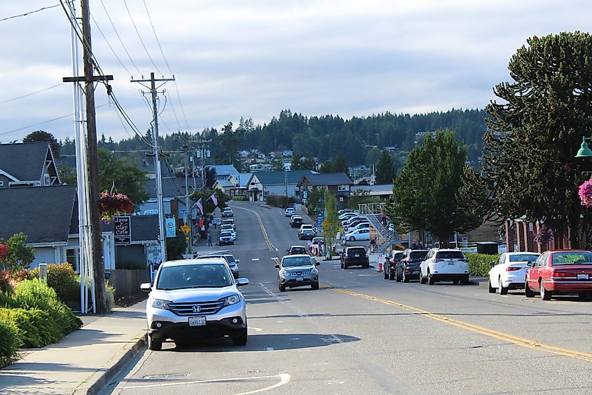 Harborview Drive in Gig Harbor, Washington.