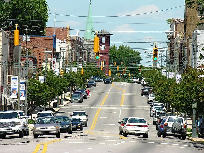 Henderson Central Business Historic District, Garnett St. from Church to Young Sts. Henderson.