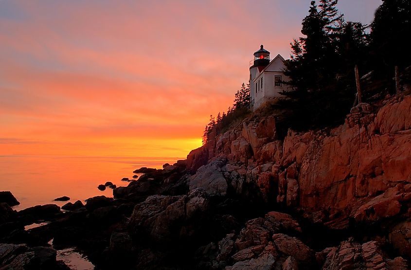 Bass Harbor Lighthouse in Bar Harbor, Maine.