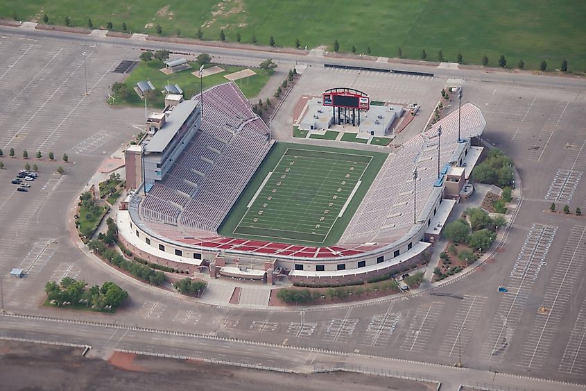 Aerial view of the Sam Boyd Stadium in Whitney, Nevada.