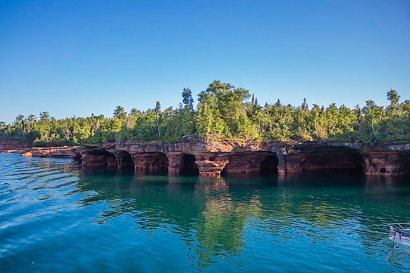 Sea caves along the Apostle Islands.