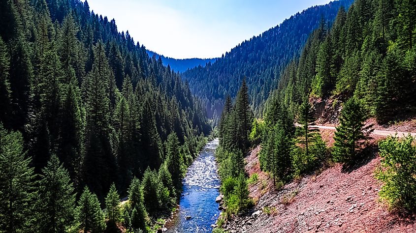 River view of Moon Pass between Wallace Idaho and Avery Idaho