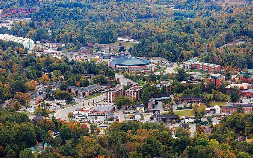 Autumn view of Boone, North Carolina.