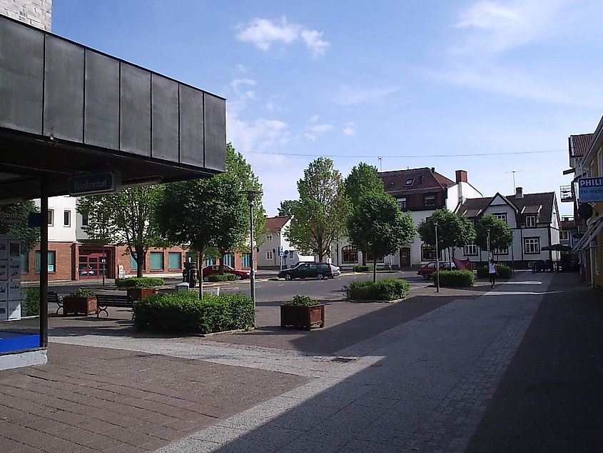 Street view in Falkoping, Sweden