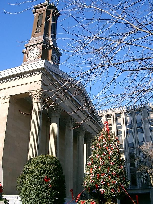 Chester County Courthouse in West Chester, Pennsylvania, United States. Built in 1846, the courthouse is listed on the National Register of Historic Places.
