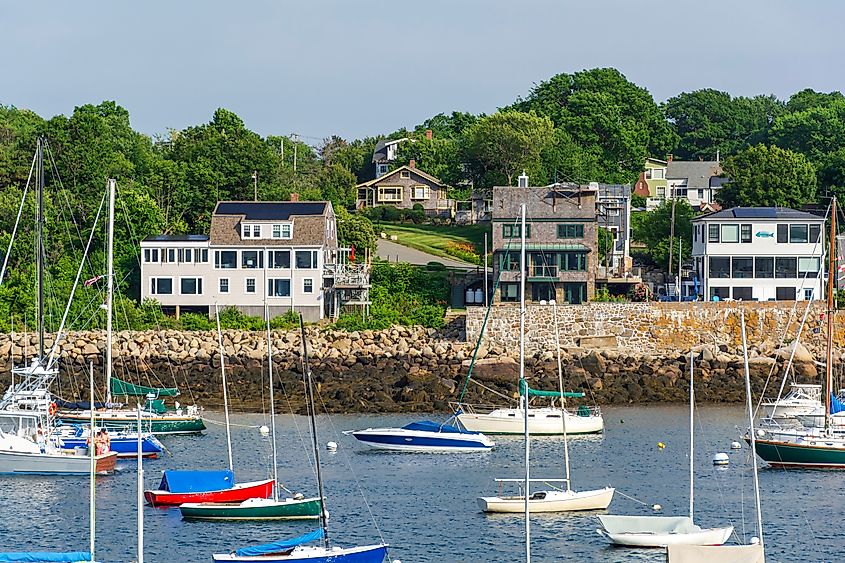 View of Rockport Harbor in Massachusetts.