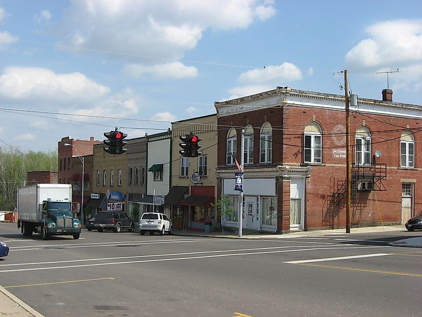 Main Street in the business district of Fredericktown.