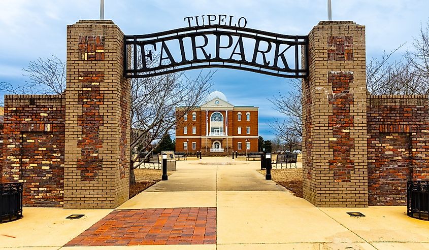 Fair Park in front of Tupelo City Hall in Tupelo, Mississippi