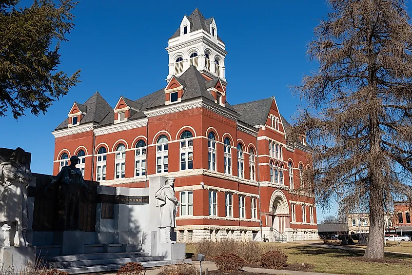 The 1891 Ogle County Courthouse in downtown Oregon, Illinois