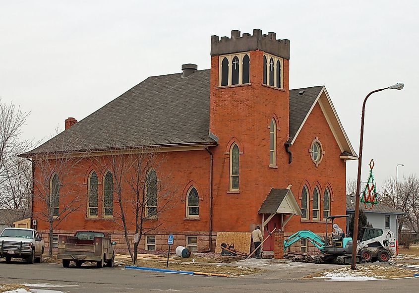 The United Church of Christ, Congregational in Fort Pierre, South Dakota. The building is listed on the National Register of Historical Places.